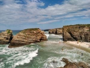Cycling the Camino de Santiago, road cycling to Cathedral Beach