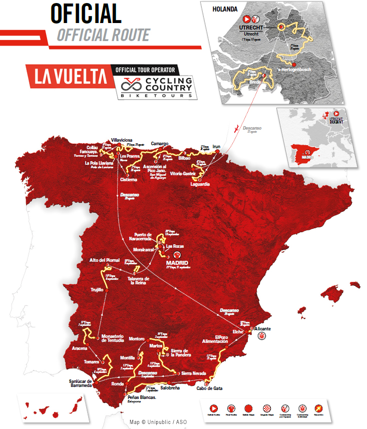 La Vuelta 2022 Route Map Bike Tour